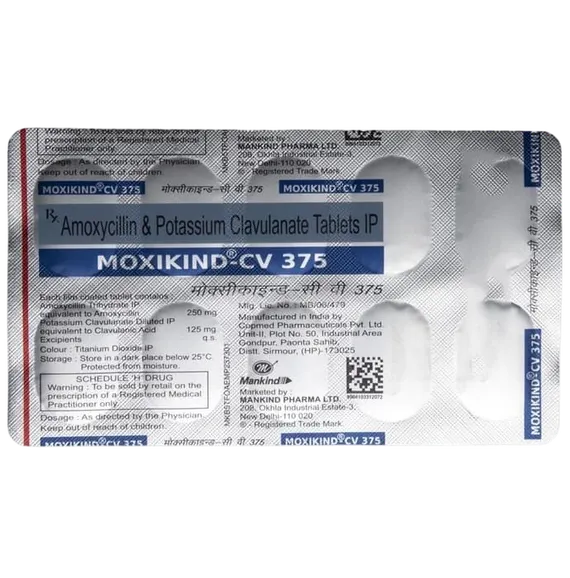 moxikind cv 375mg tablet 10's